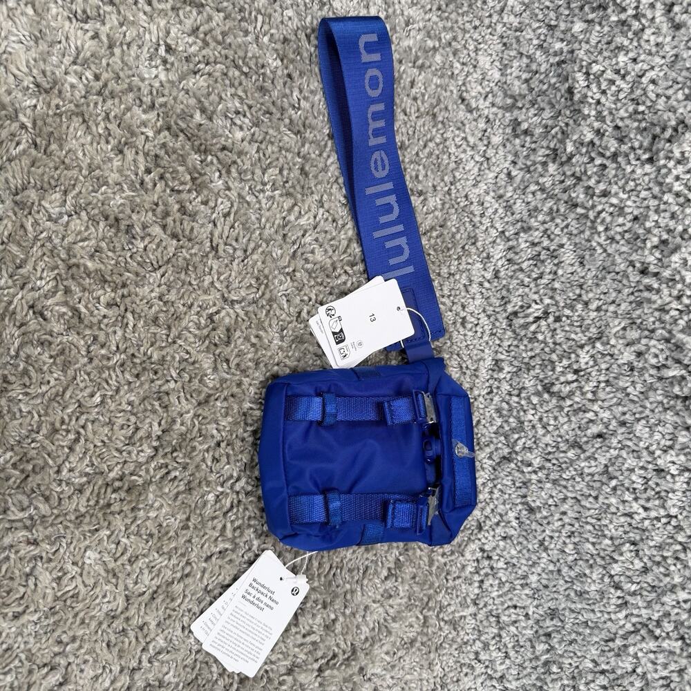 Lululemon Wunderlust Backpack Nano Blue Mini Bag Keychain NWT
